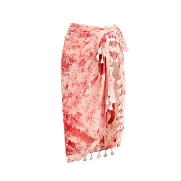 Peter Som Other - Peter Som Pink and Coral Tie-Dye Swim Sarong